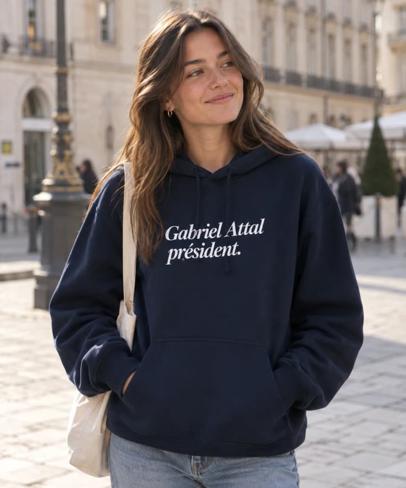Hoodie capuche Gabriel Attal Président — Attal 2027