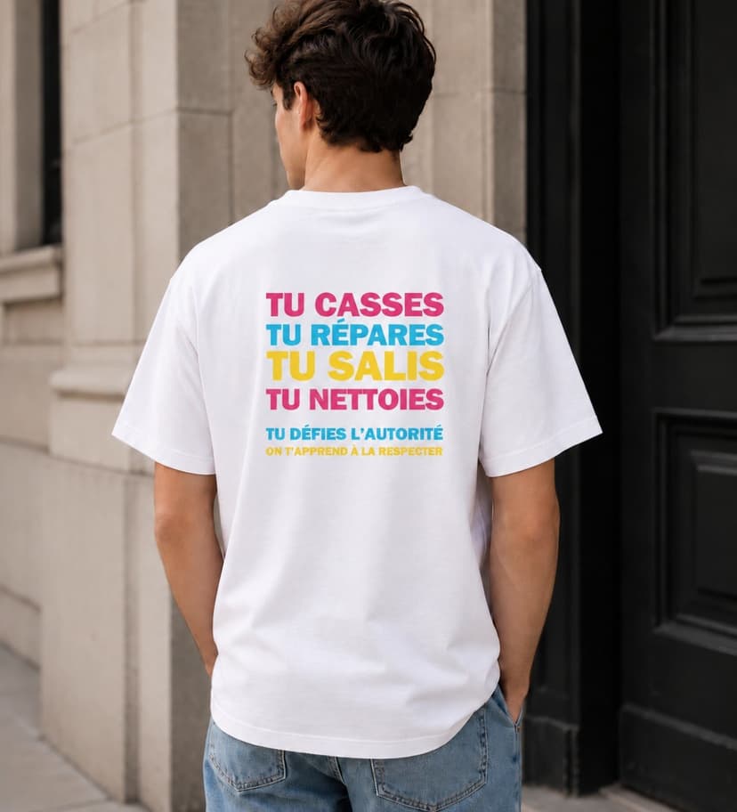 Tee-shirt Tu casses Tu répares 1 — Attal 2027