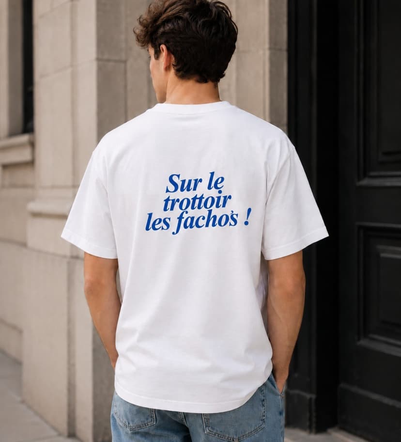 Tee-shirt "Sur le trottoir les fachos" — Attal 2027